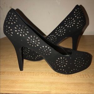 Black Suede Pumps.